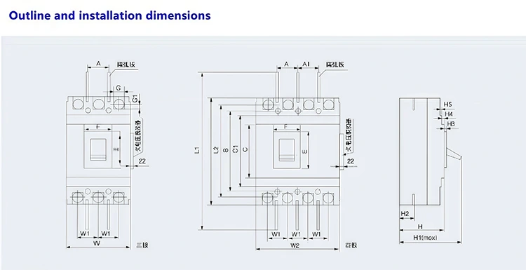 Electrical 400A AC MCCB